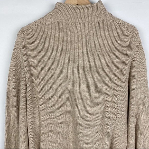 Brooks‎ Brothers Mens Sweater Size XL Supima Cotton 1/4 Zip Knit Pullover Tan - Picture 5 of 9